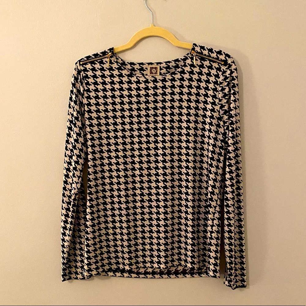 Anne Klein Houndstooth Top M
